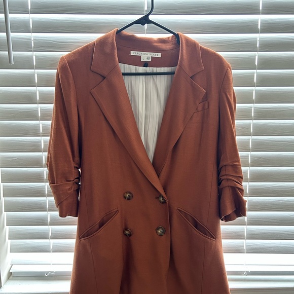 Veronica Beard Rust Double-Breasted Blazer - Picture 1 of 6